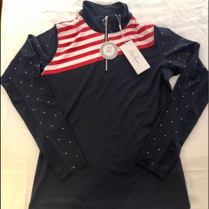 NEW! Walter Hagen red white and blue pull over